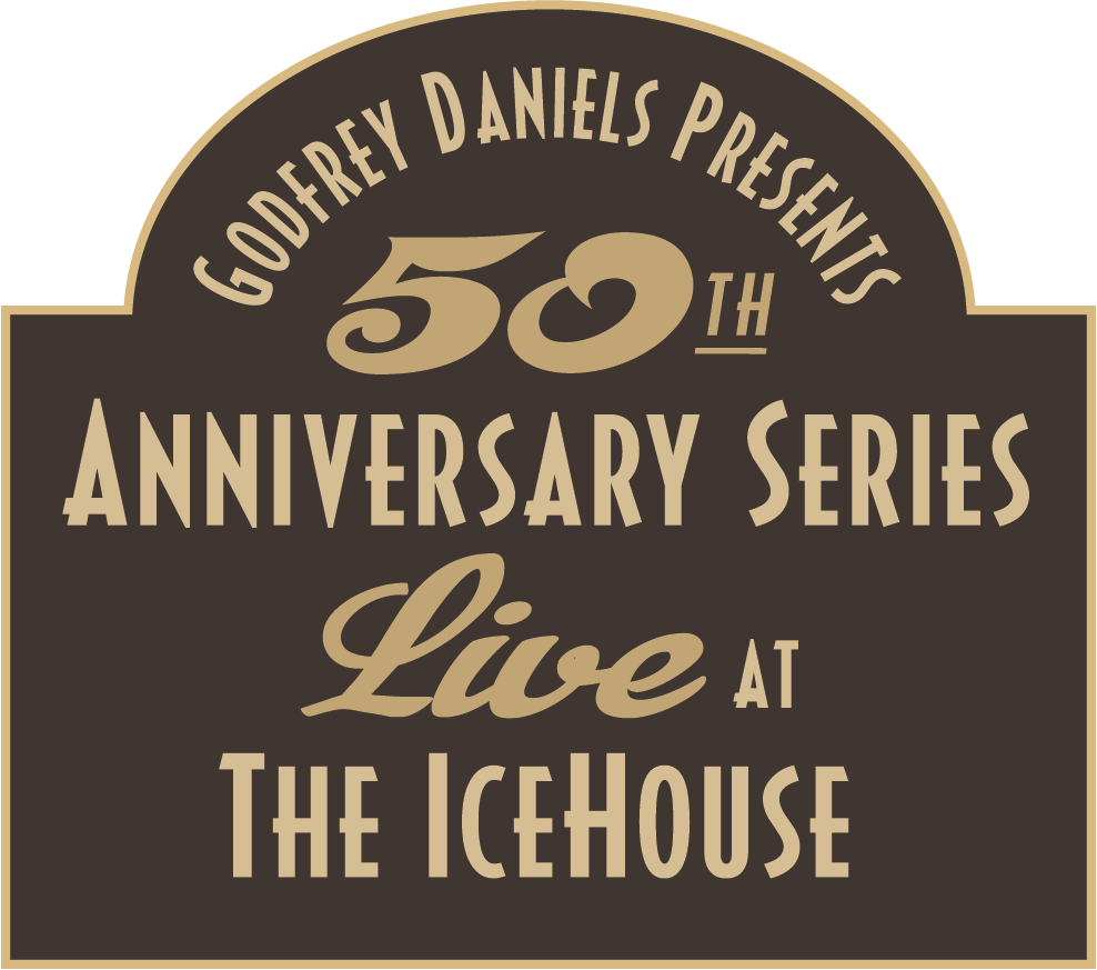 Shield-shaped logo reading Godfrey Daniels Presents 50th Anniversary Series Live at the IceHouse