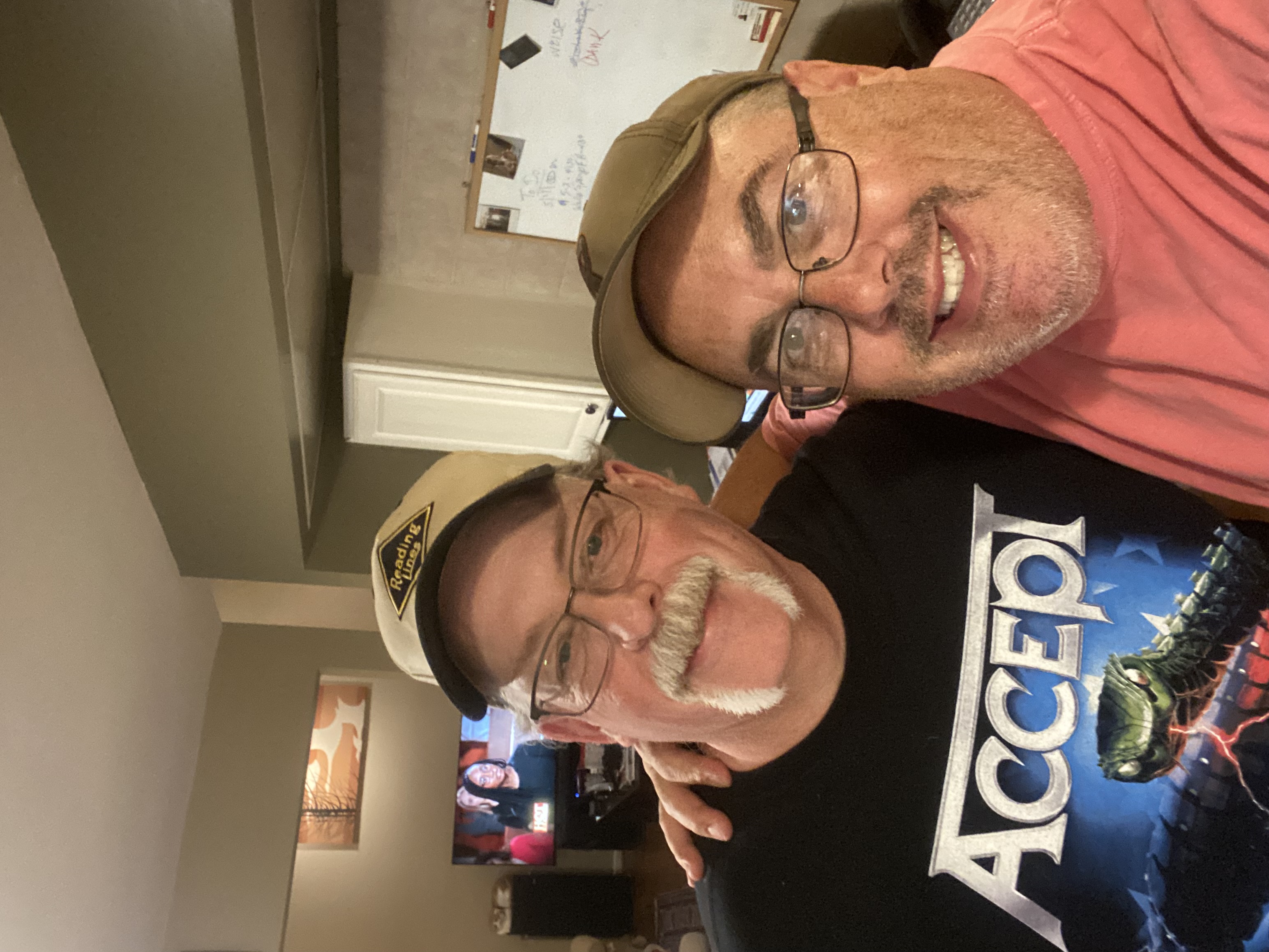 Matt Metal and Craig Weaver, known on the air as Kamikaze Craig, together at a WXLV reunion party