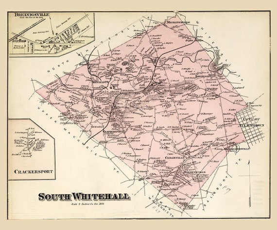A historical map of South Whitehall Township