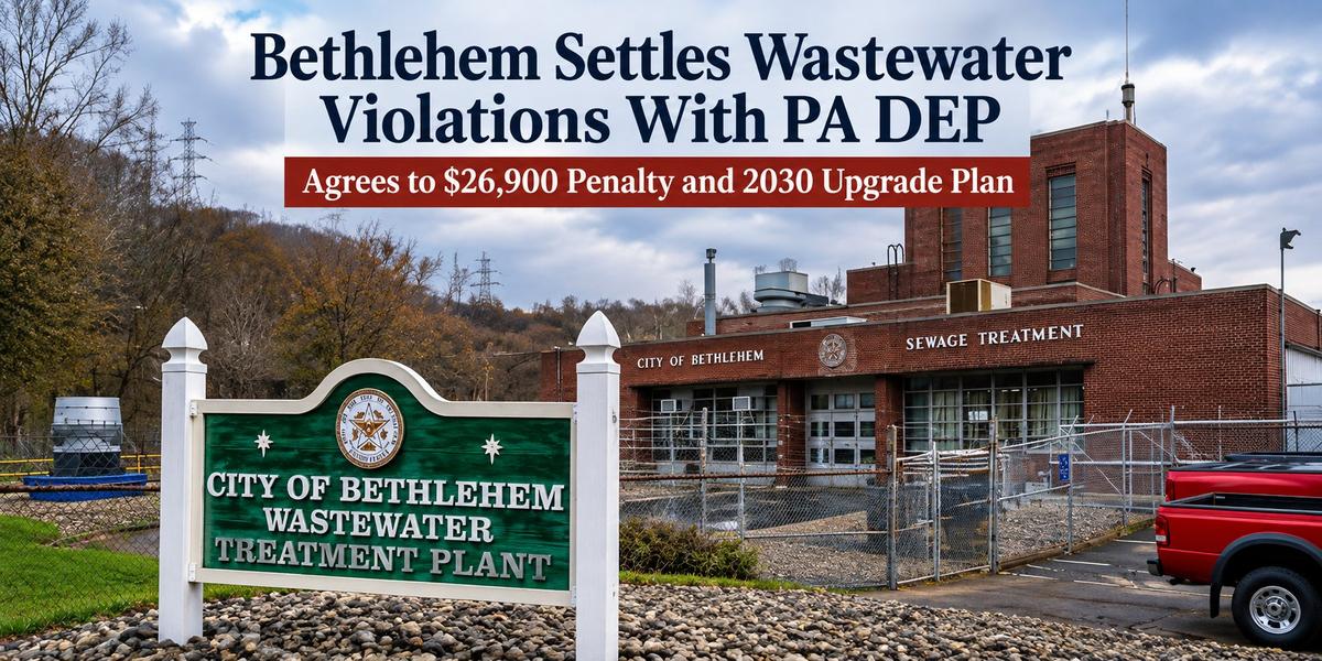 Bethlehem Settles Wastewater Violations With PA DEP, Agrees to $26,900 Penalty and 2030 Upgrade Plan