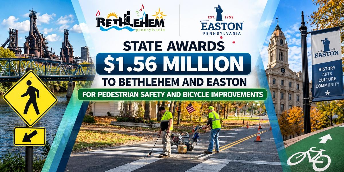 State Awards $1.56 Million to Bethlehem and Easton for Pedestrian Safety and Bicycle Improvements